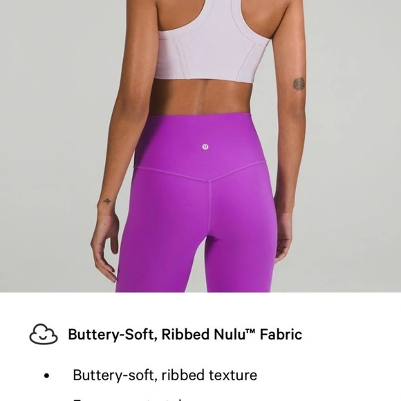 NWT Ribbed nulu  high neck bra - faint lavender - Picture 4 of 9